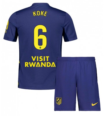 Atletico Madrid Koke #6 Replik Auswärtstrikot Kinder 2025-26 Kurzarm (+ Kurze Hosen)